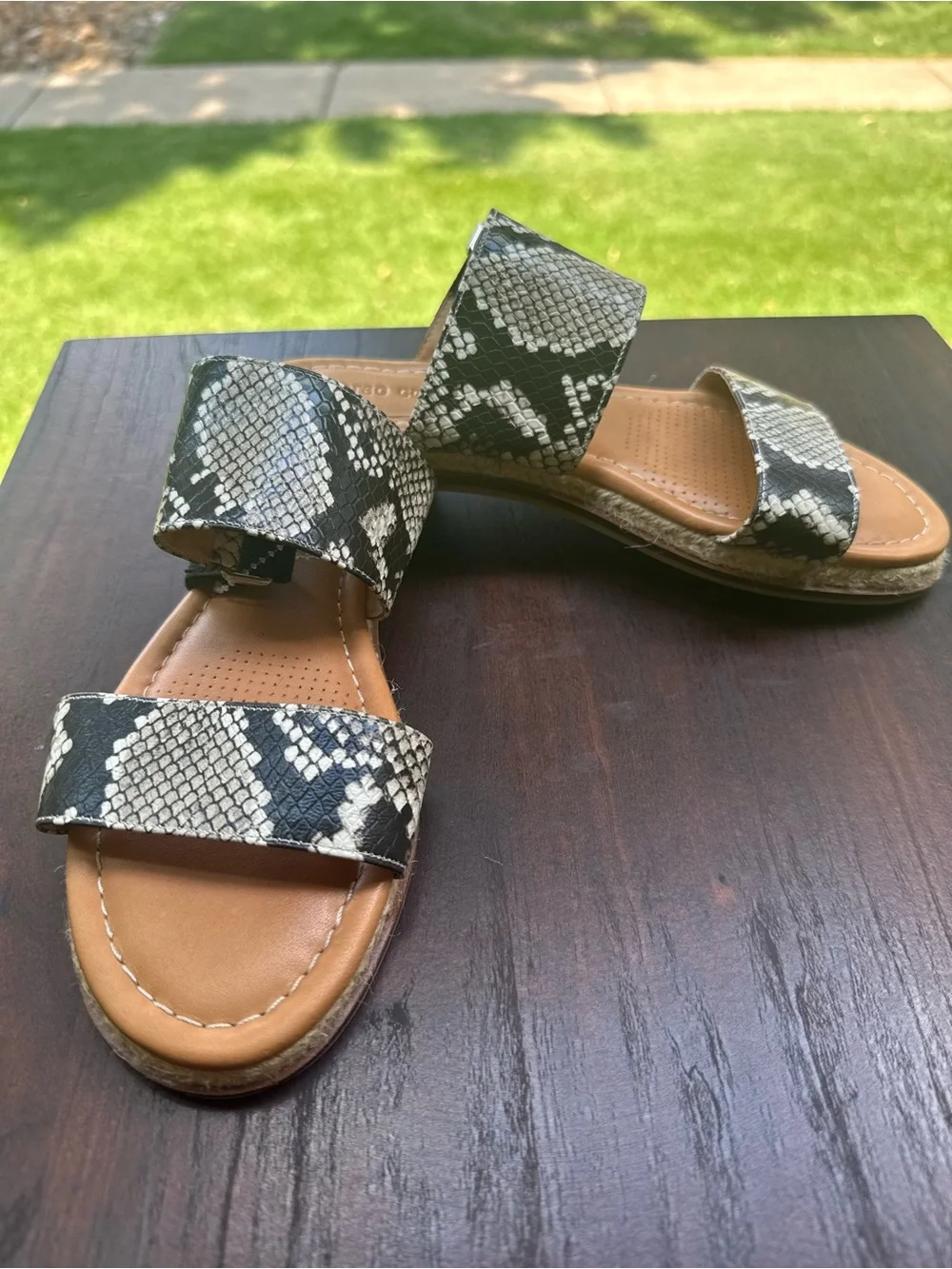 Corso Como Glennia Snake Print Espadrille Sandals | Size 6
